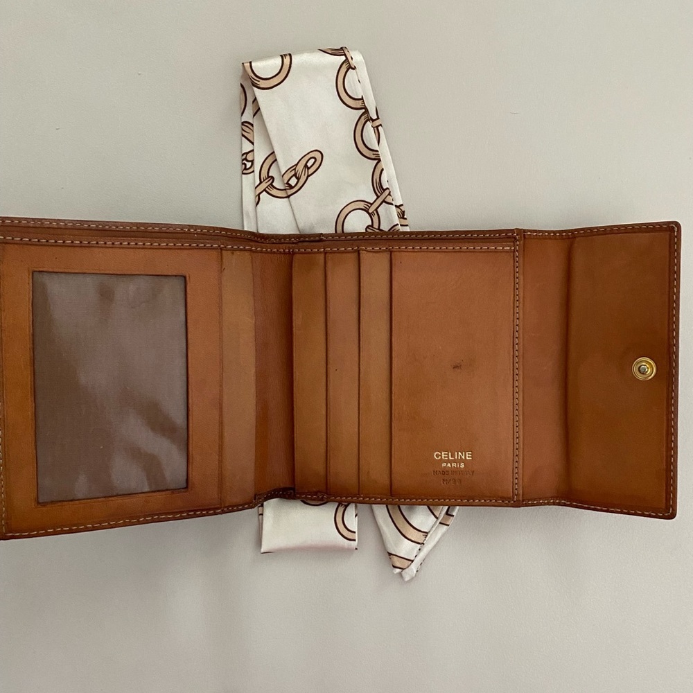 Authentic Celine Macadam Trifold Wallet Brown Coated Canvas/Leather Trim - Picture 3 of 6